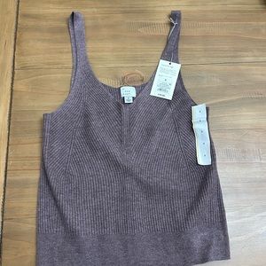 New with Tags Dark Brown ribbed tank